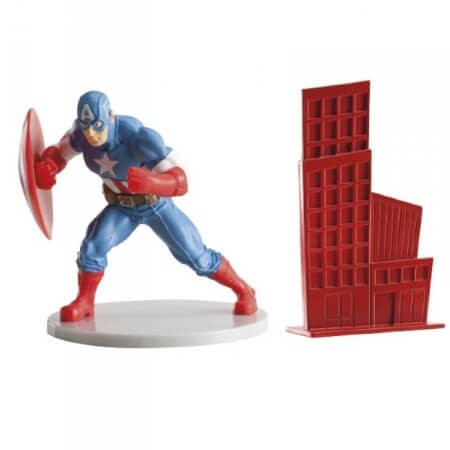 Décorations pour gâteau : figurine Captain America - Anniversaire Avengers