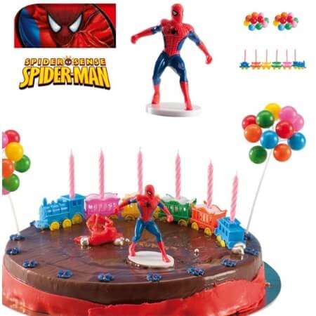 Spiderman avec sa voiture - Les plaques de décoration gâteau